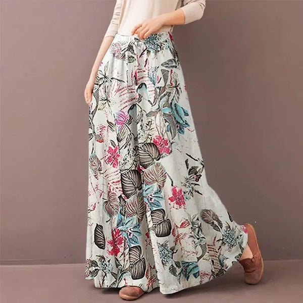 Trendy Bohemian Wide Leg Floral Pants