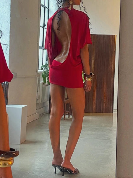 Trendy Backless Mini Party Dress