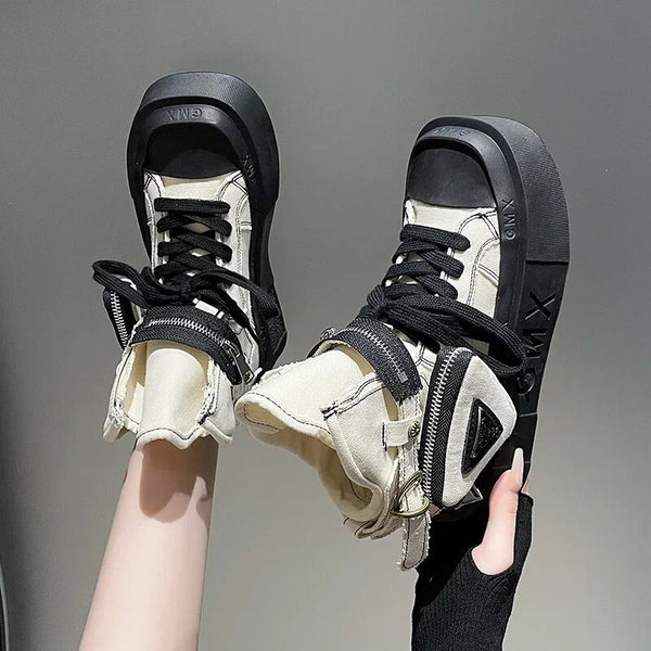 Trendy Ankle Canvas Platform Shoes - TrendsetterbyTracy Boutique