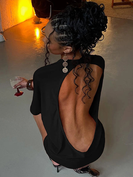 Trendy Backless Mini Party Dress