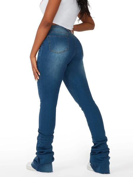 Trendy Ripped Denim Washed Scrounged Jeans