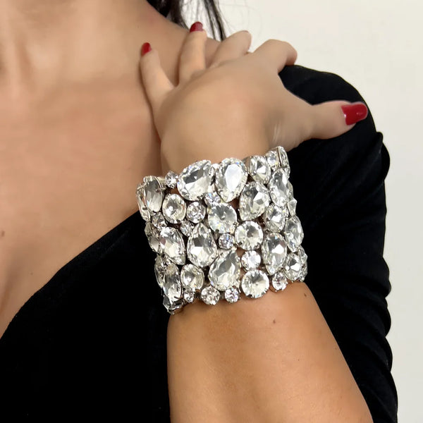 Trendy Bedazzled Necklace And Bangle Set