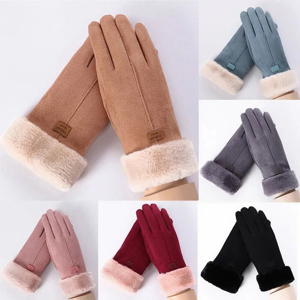 Trendy Cashmere Leather Touch Screen  Gloves - TrendsetterbyTracy Boutique