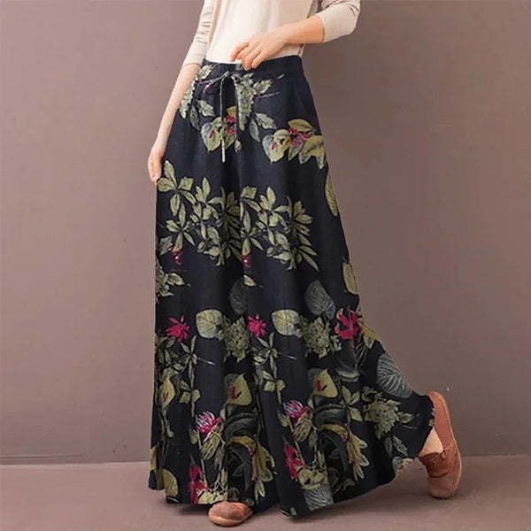 Trendy Bohemian Wide Leg Floral Pants