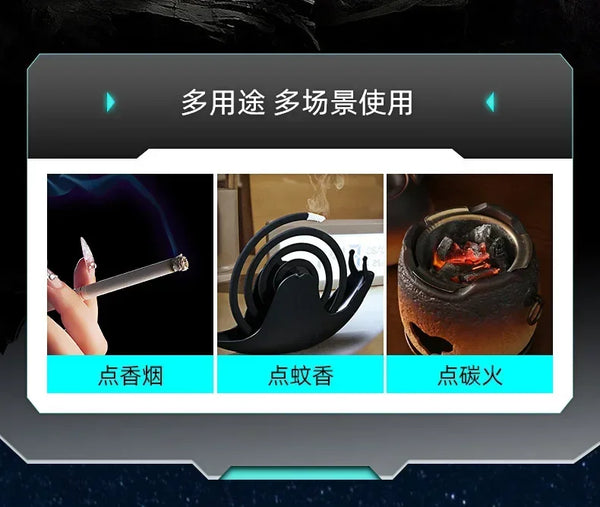 Metal Folding Gun Style Inflatable Lighter Windproof Butane Gas Jet Red Flame Gyroscope Lighter with Laser for Men's Small Tool