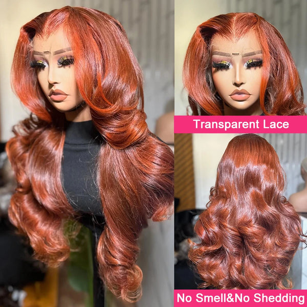 Trendy Reddish Frontal Brazilian Hair Lace Wig