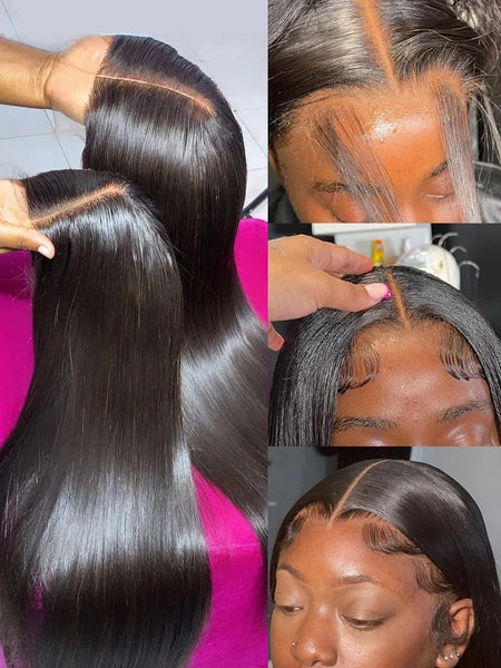 Trendy Human Egyptian Goddess Bone Straight Lace Wig