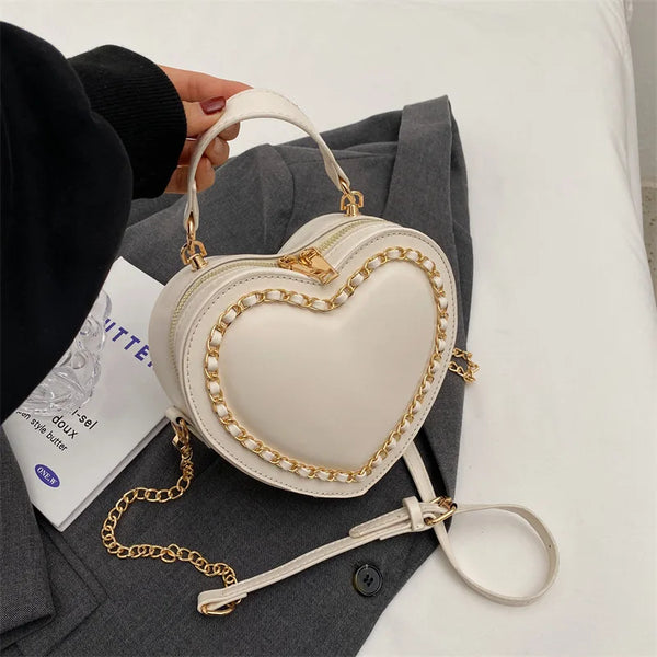 Trendy Fashion Leather Heart Shape Crossbody Bags