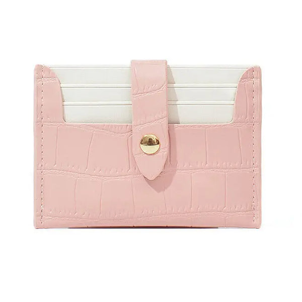 Trendy Small  Faux Leather  I.D. Card Holder