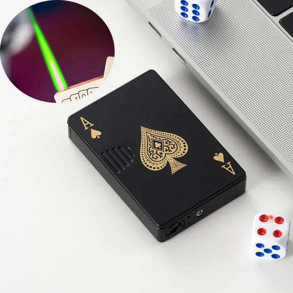 Trendy Stoner Butane Windproof Metal Playing Cards Lighter