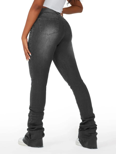 Trendy Ripped Denim Washed Scrounged Jeans