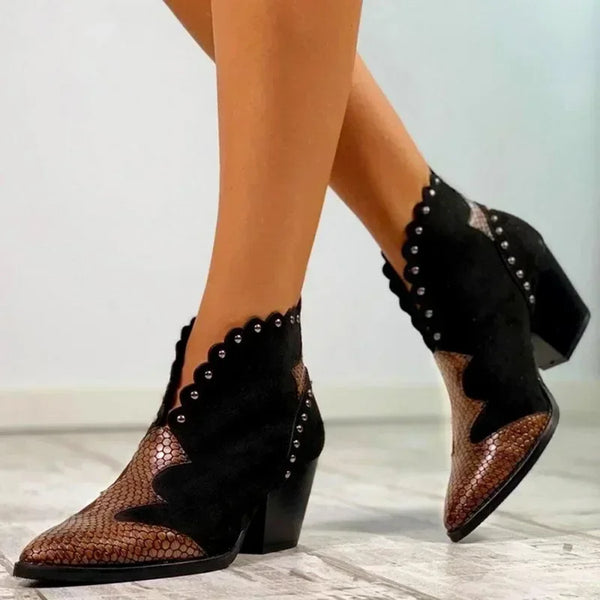 Trendy Western Style Ankle Boots