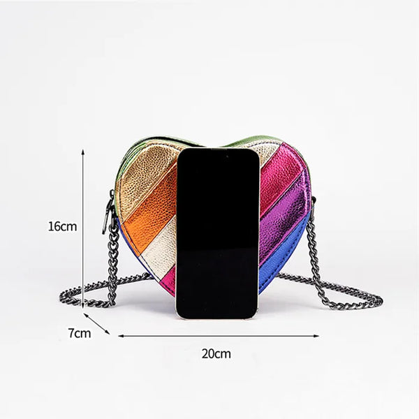 Trendy Heart Rainbow Crossbody Handbag - TrendsetterbyTracy Boutique