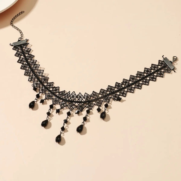 Trendy Lace Black Goddess Choker Necklace