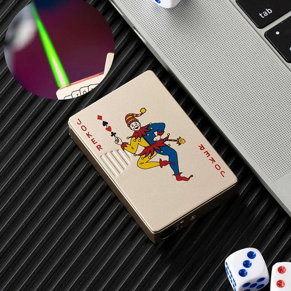 Trendy Stoner Butane Windproof Metal Playing Cards Lighter