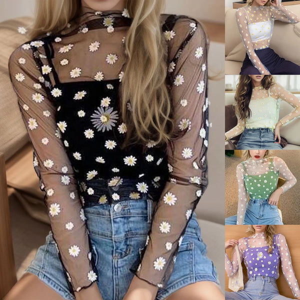 Trendy Sheer Mesh Spaghetti Strap Tank Top