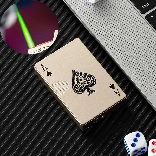 Trendy Stoner Butane Windproof Metal Playing Cards Lighter
