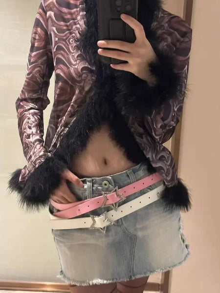 Trendy Star Buckle Leather Embellished Rhinestone Belt - TrendsetterbyTracy Boutique