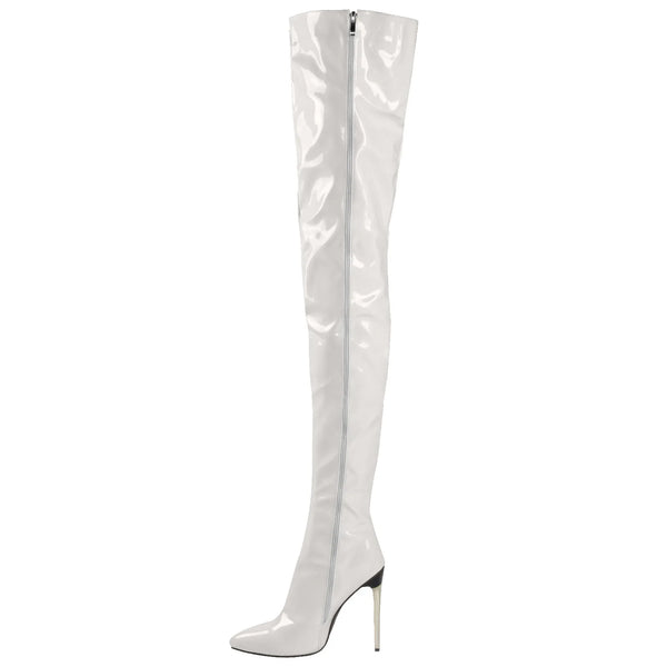 Trendy Patent Leather Over The Knee Boots