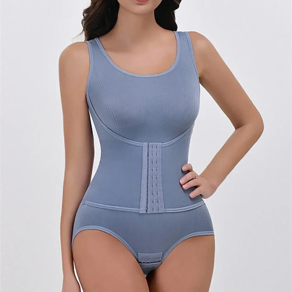 Trendy Bodysuit Shapewear With Zipper Belt