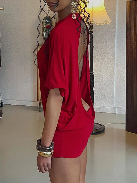 Trendy Backless Mini Party Dress