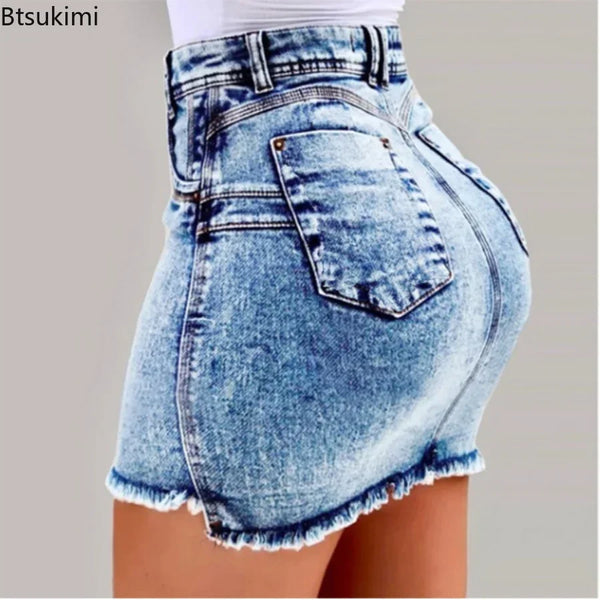 Trendy High Waisted Mini Denim Skirt - TrendsetterbyTracy Boutique