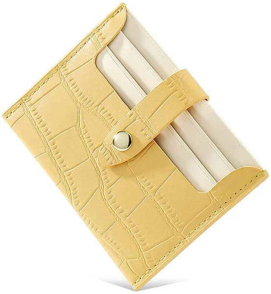 Trendy Small  Faux Leather  I.D. Card Holder