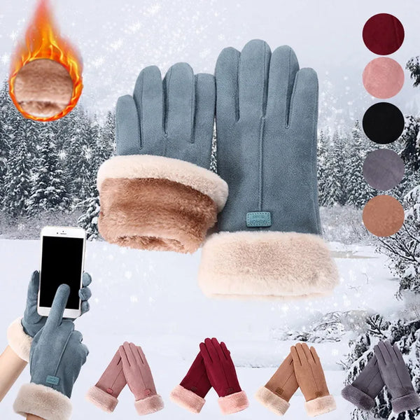 Trendy Cashmere Leather Touch Screen  Gloves - TrendsetterbyTracy Boutique