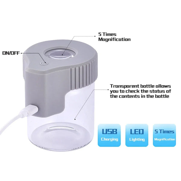 Trendy Stoner LED Illuminated Seal Dry Herb Grass Storage Jar