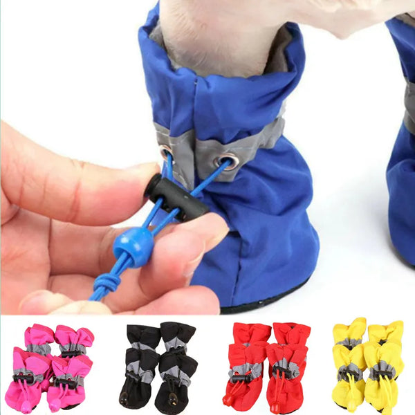 Trendy 4pcs/set Waterproof  Anti-slip Rain Boots for Small Cats & Dogs - TrendsetterbyTracy Boutique
