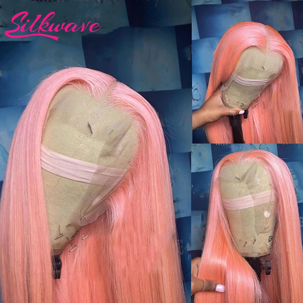 Trendy 13x6 Pink Brazilian Hair  Bone Straight Lace Frontal Wig - TrendsetterbyTracy Boutique