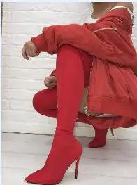 Trendy Velvet Over The Knee Boots