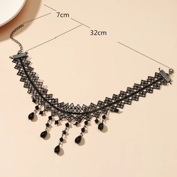 Trendy Lace Black Goddess Choker Necklace