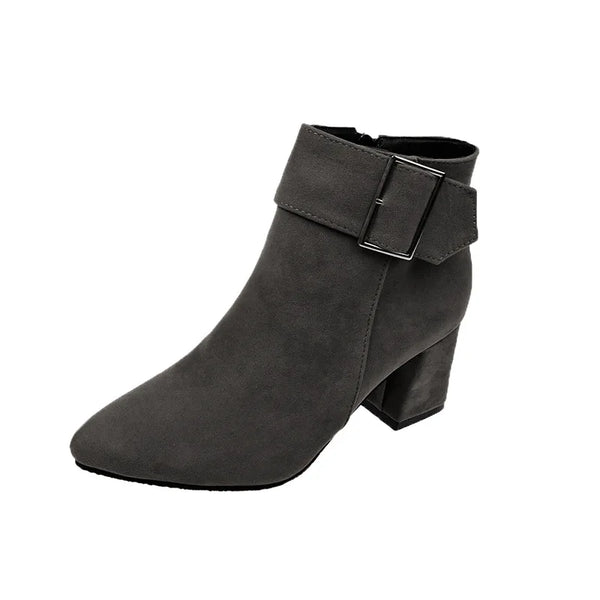 Trendy Casual Ankle High Heel Boots