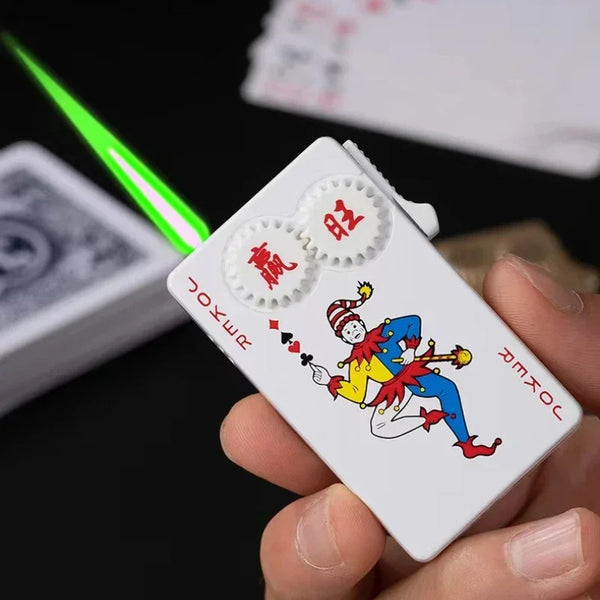 Trendy Stoner Butane Windproof Metal Playing Cards Lighter