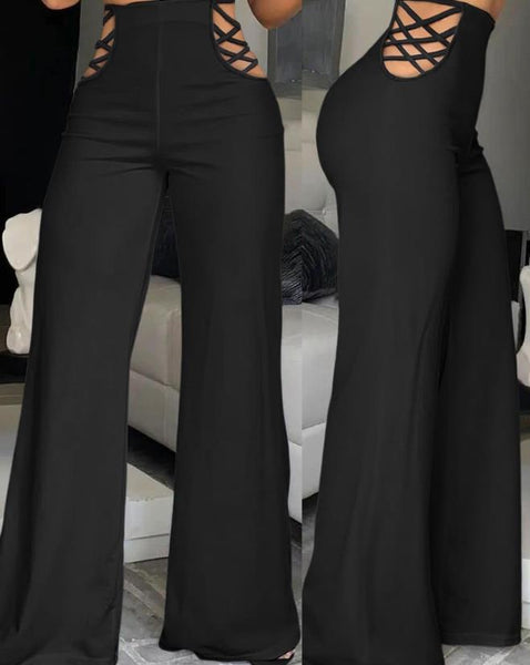 Trendy High Waist Wide Leg Bootcut Pants - TrendsetterbyTracy Boutique