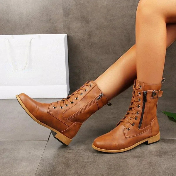 Trendy Leather High Top Platform Boots