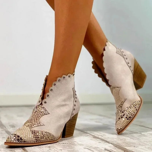 Trendy Western Style Ankle Boots