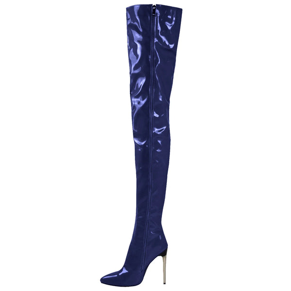 Trendy Patent Leather Over The Knee Boots