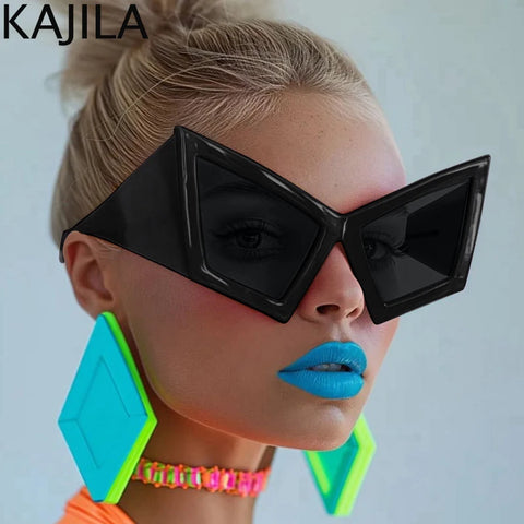 Trendy Punk Oversized Cat Eye Windproof Frames