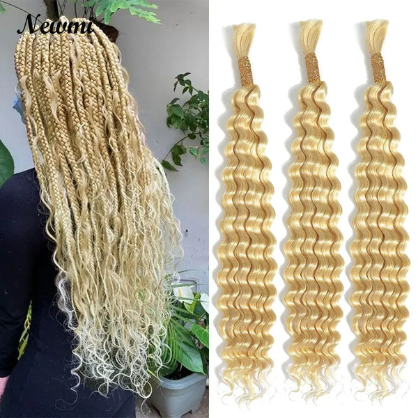 Trendy Crochet Boho Blonde Human Hair Bulk
