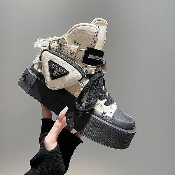 Trendy Ankle Canvas Platform Shoes - TrendsetterbyTracy Boutique