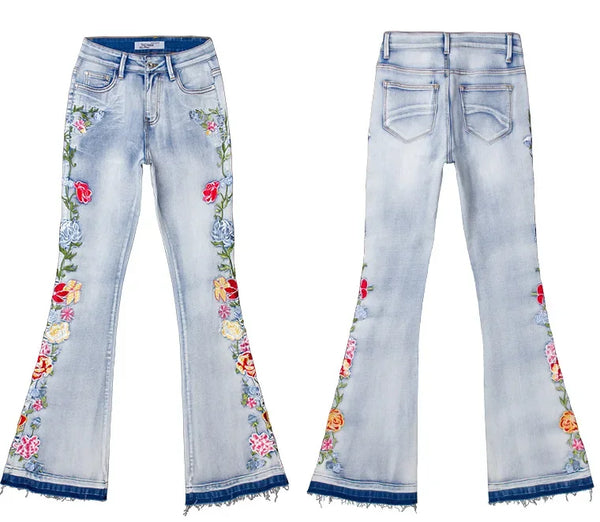 Trendy Fare Push Up Flower Decor Pants