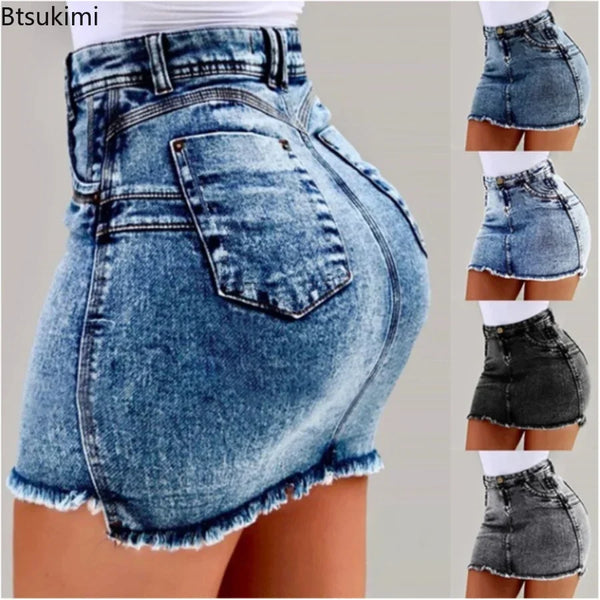 Trendy High Waisted Mini Denim Skirt - TrendsetterbyTracy Boutique