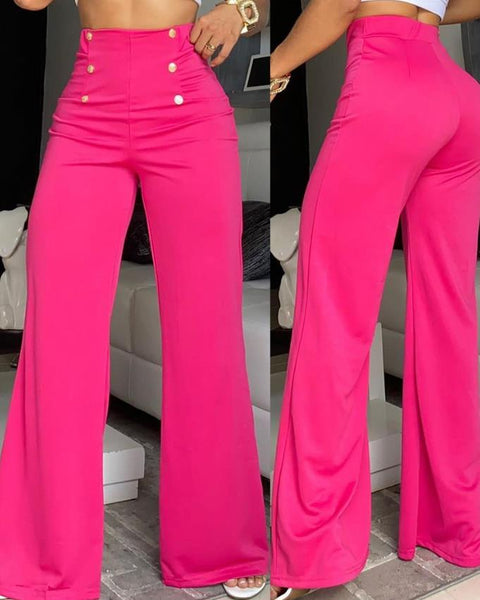 Trendy High Waist Wide Leg Bootcut Pants - TrendsetterbyTracy Boutique