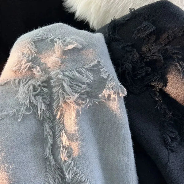 Trendy Retro Hole Fringed Sweater For Men - TrendsetterbyTracy Boutique