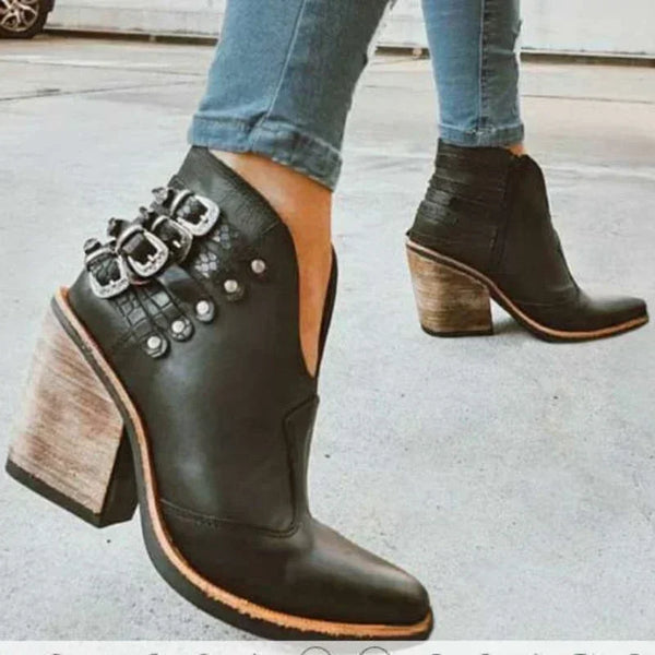 Trendy Waterproof Slip On Short Heel Boots