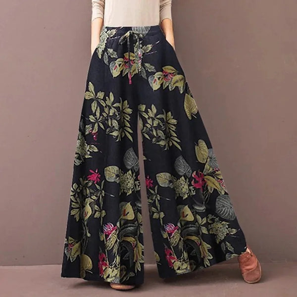 Trendy Bohemian Wide Leg Floral Pants