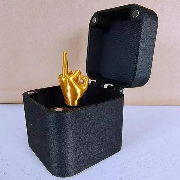 Trendy Pop The Question Middle Finger Jewelry Box