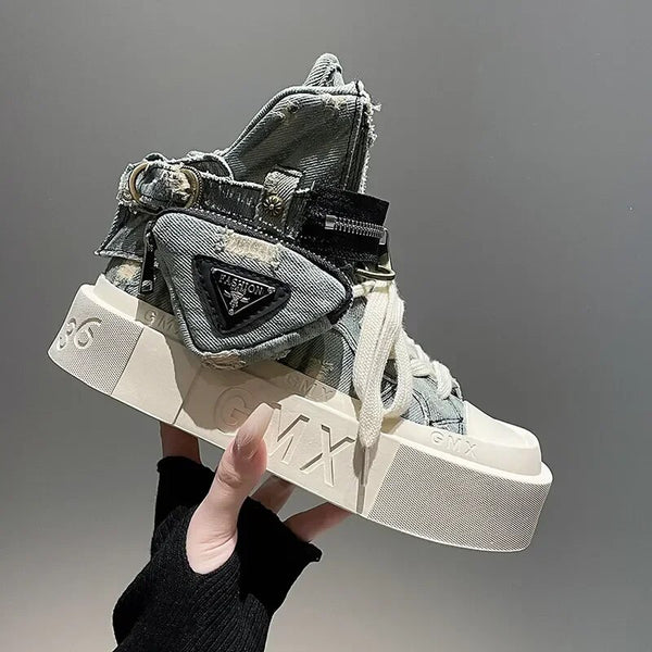 Trendy Ankle Canvas Platform Shoes - TrendsetterbyTracy Boutique